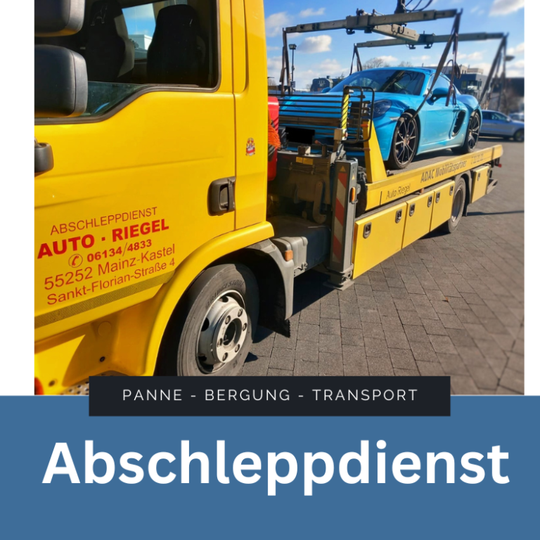 24h Abschleppdienst Fahrzeugtransport für PKW und LKW in Mainz und Wiesbaden – Abschleppwagen im Einsatz
